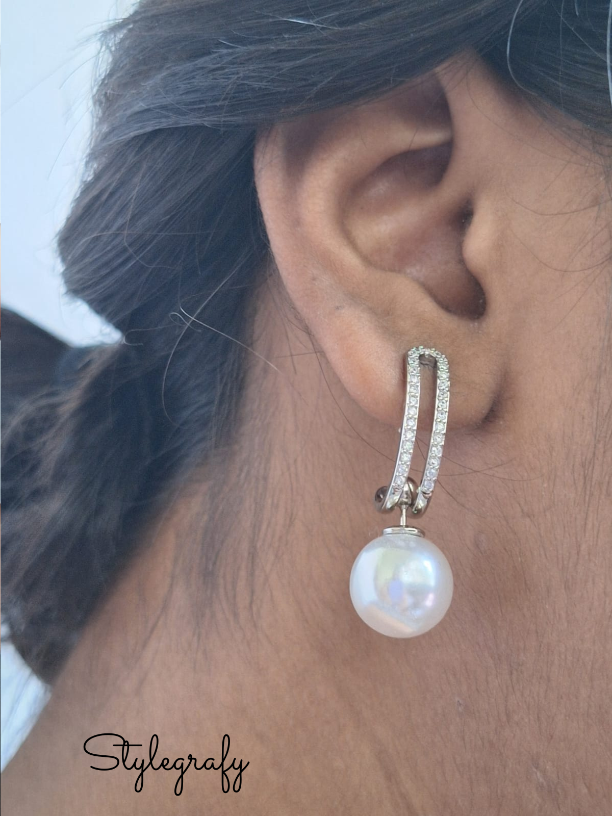 Sliding Pearl Drop Earrings