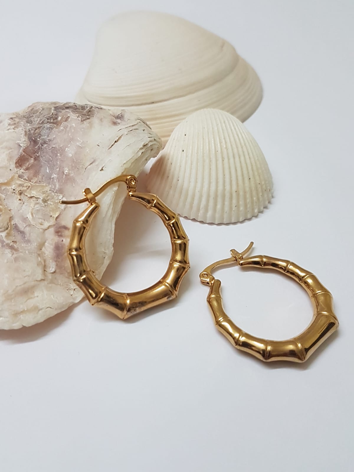 Golden Bamboo Hoops