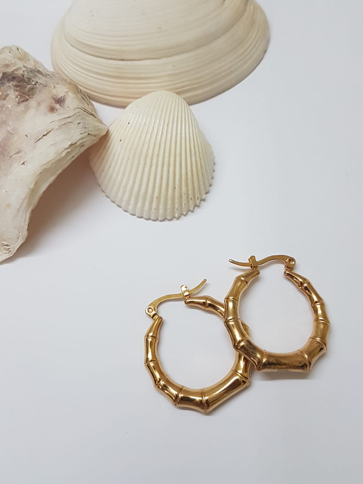 Golden Bamboo Hoops