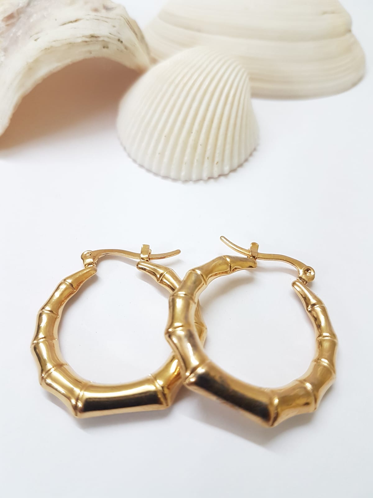 Golden Bamboo Hoops