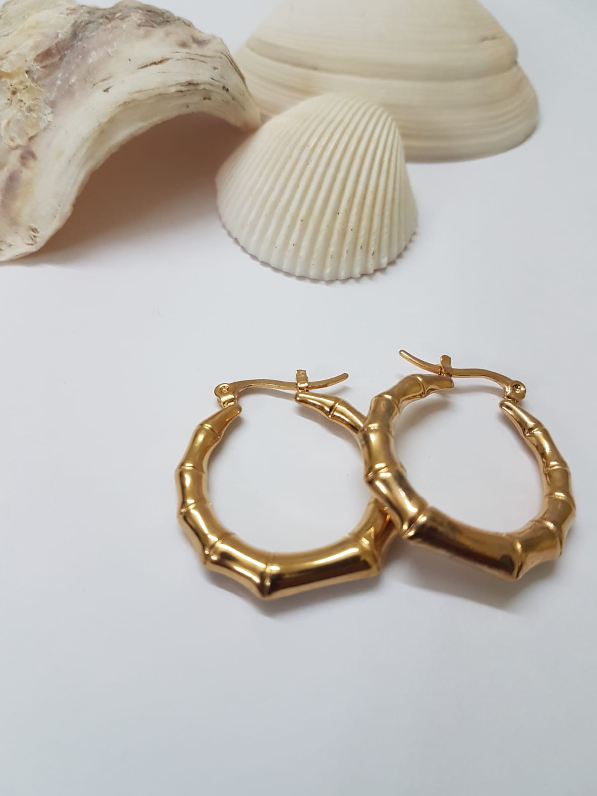 Golden Bamboo Hoops