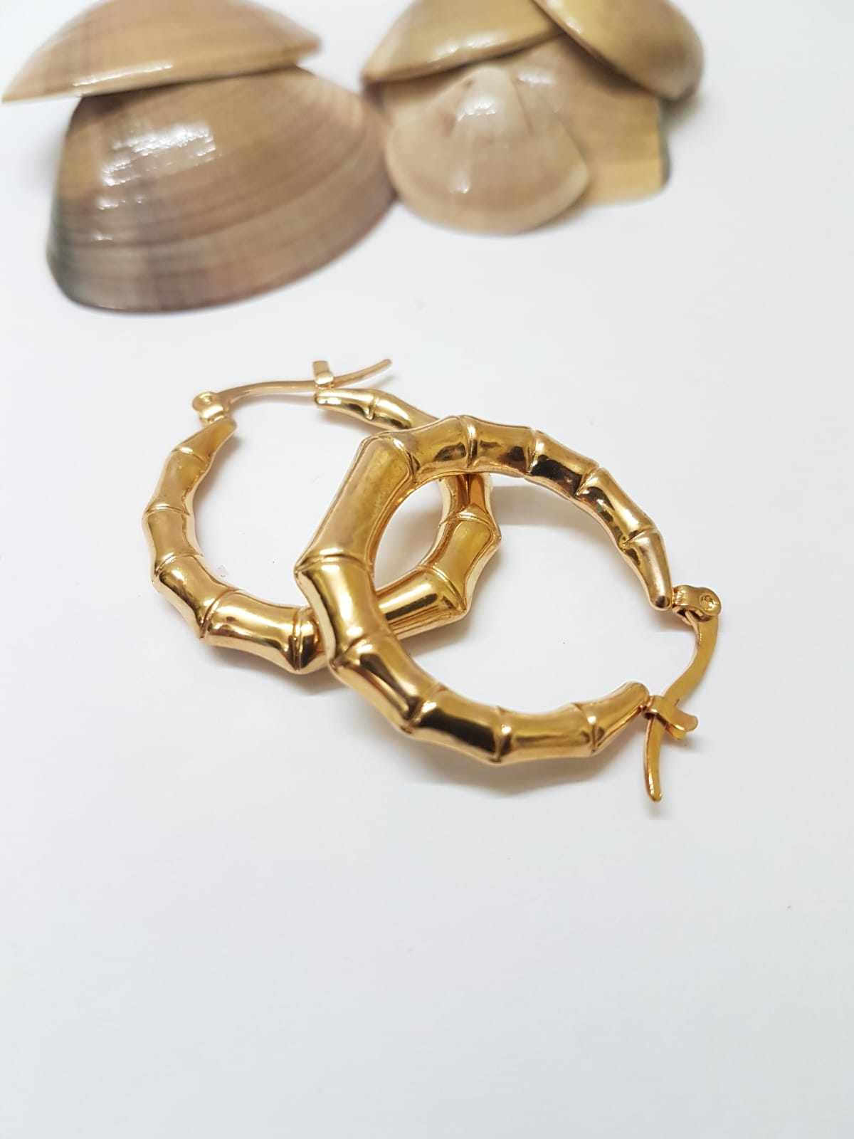 Golden Bamboo Hoops