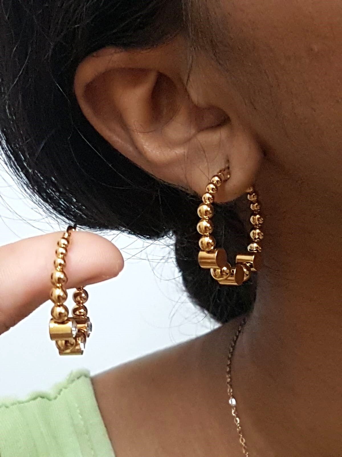 Studded Ringlet Hoops