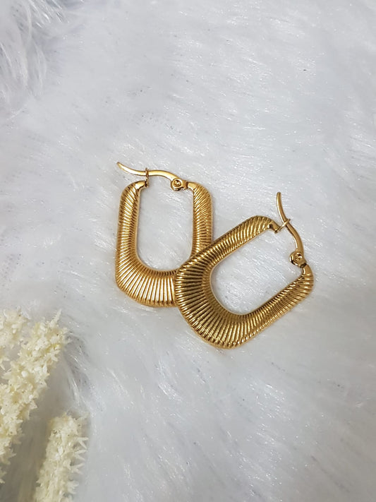 Gold Rectangle Hoops