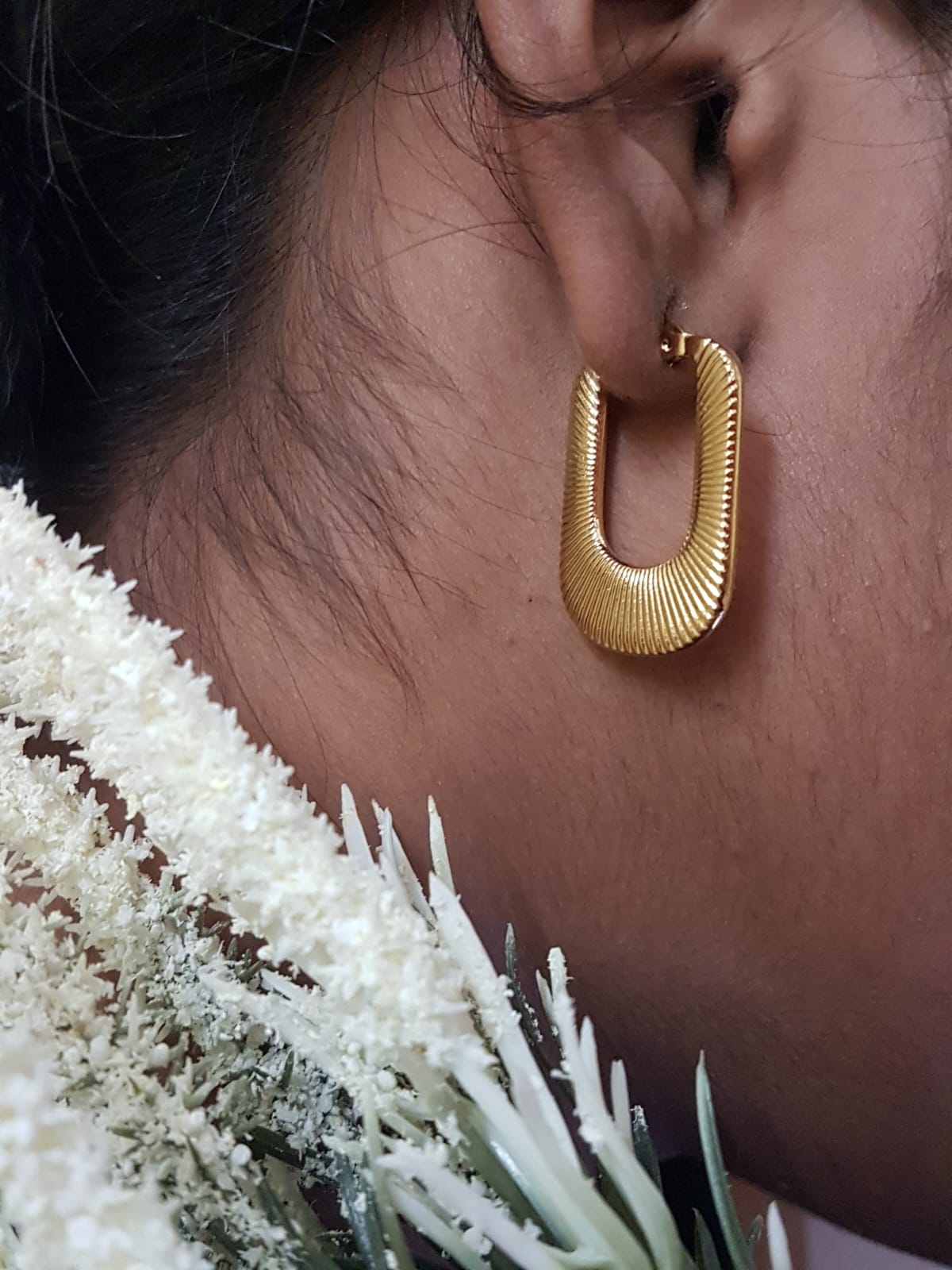 Gold Rectangle Hoops