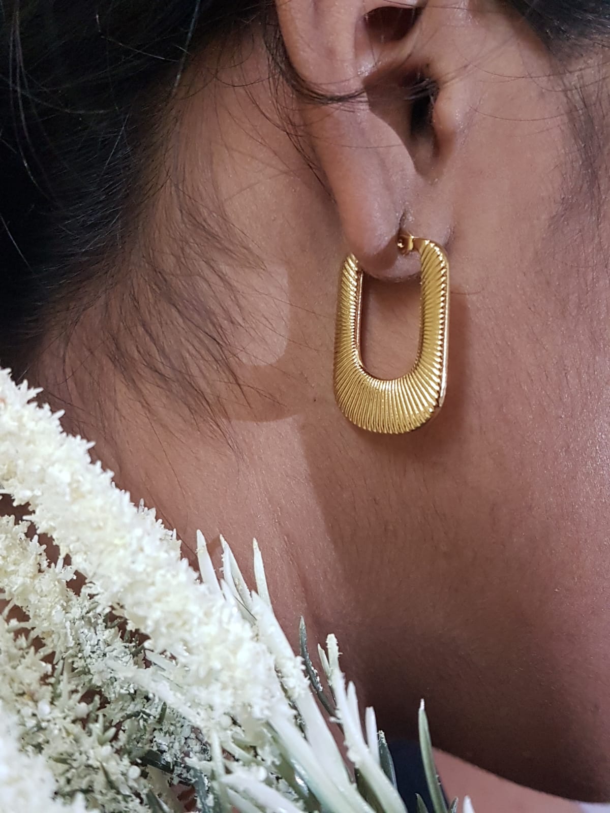 Gold Rectangle Hoops