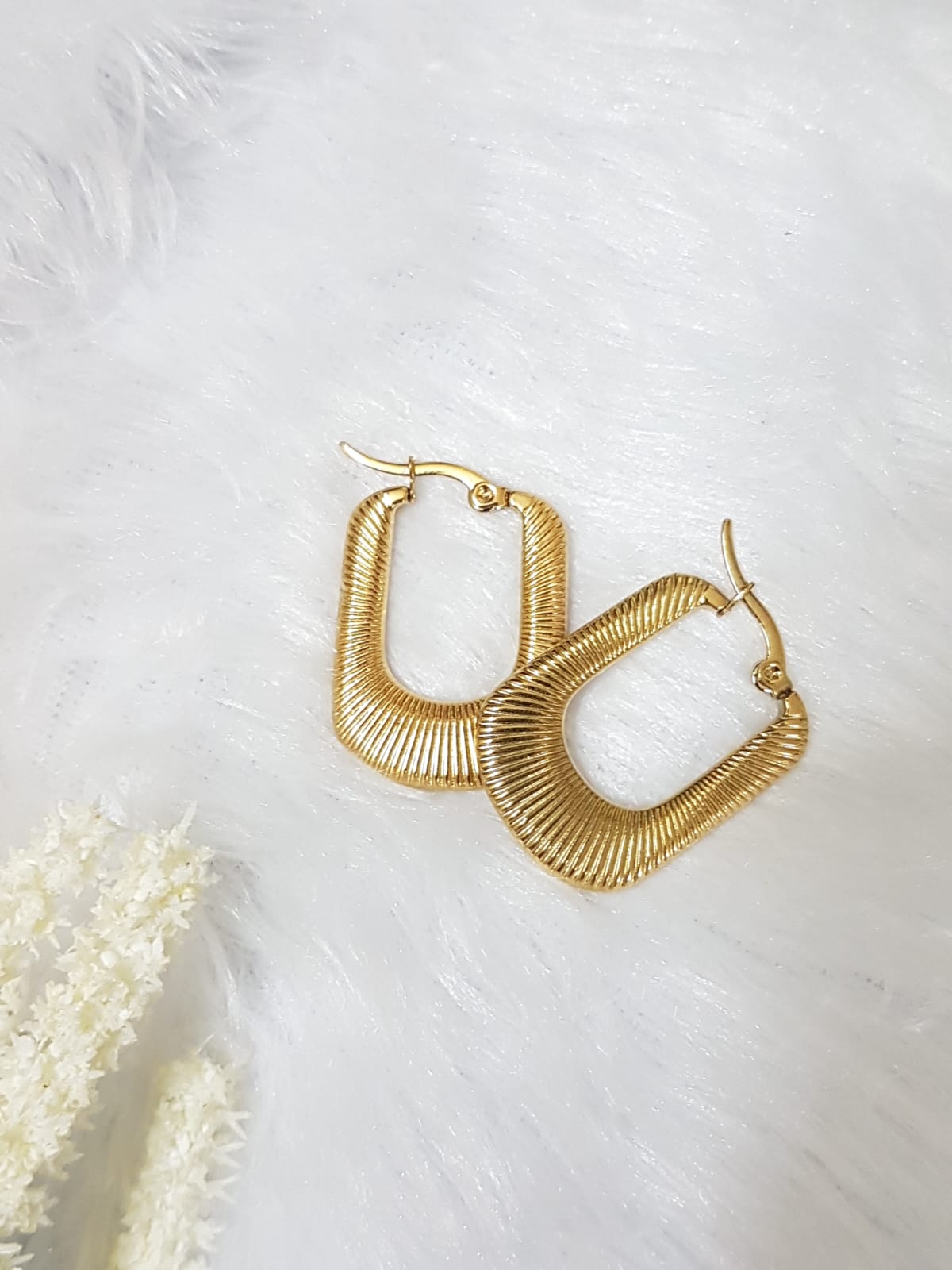 Gold Rectangle Hoops