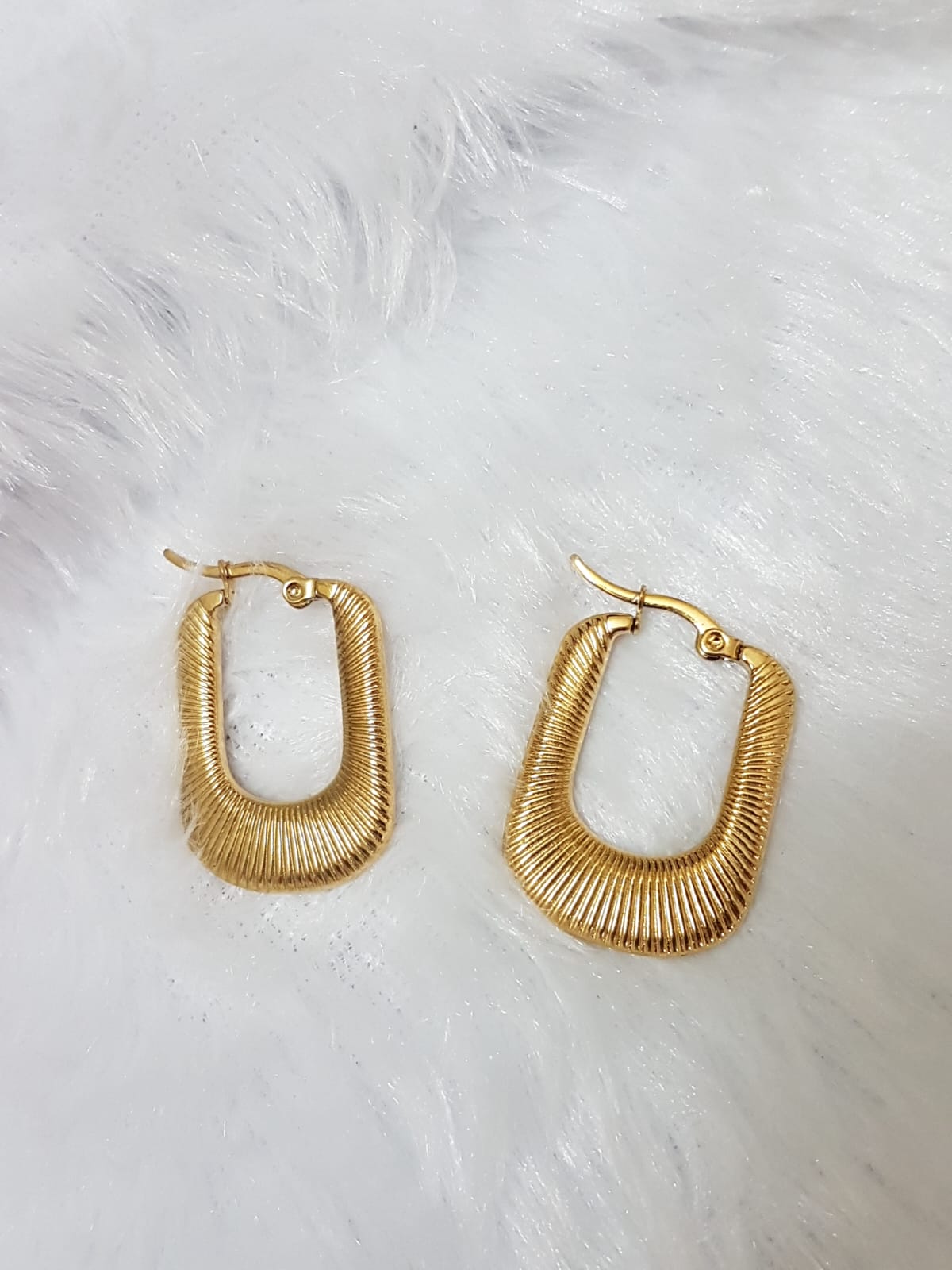 Gold Rectangle Hoops