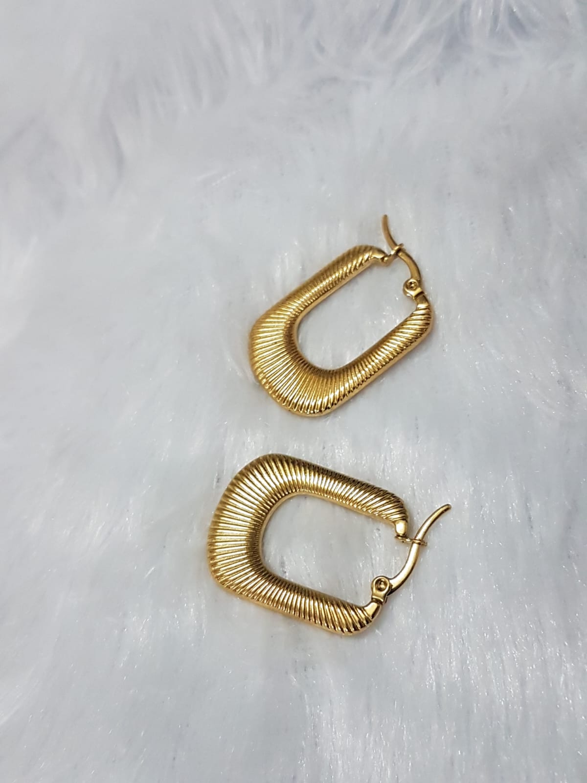 Gold Rectangle Hoops