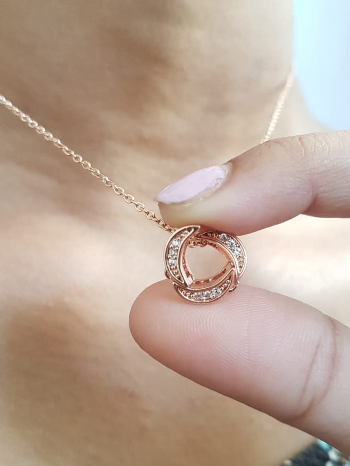 Triple Crescent Moon Necklace