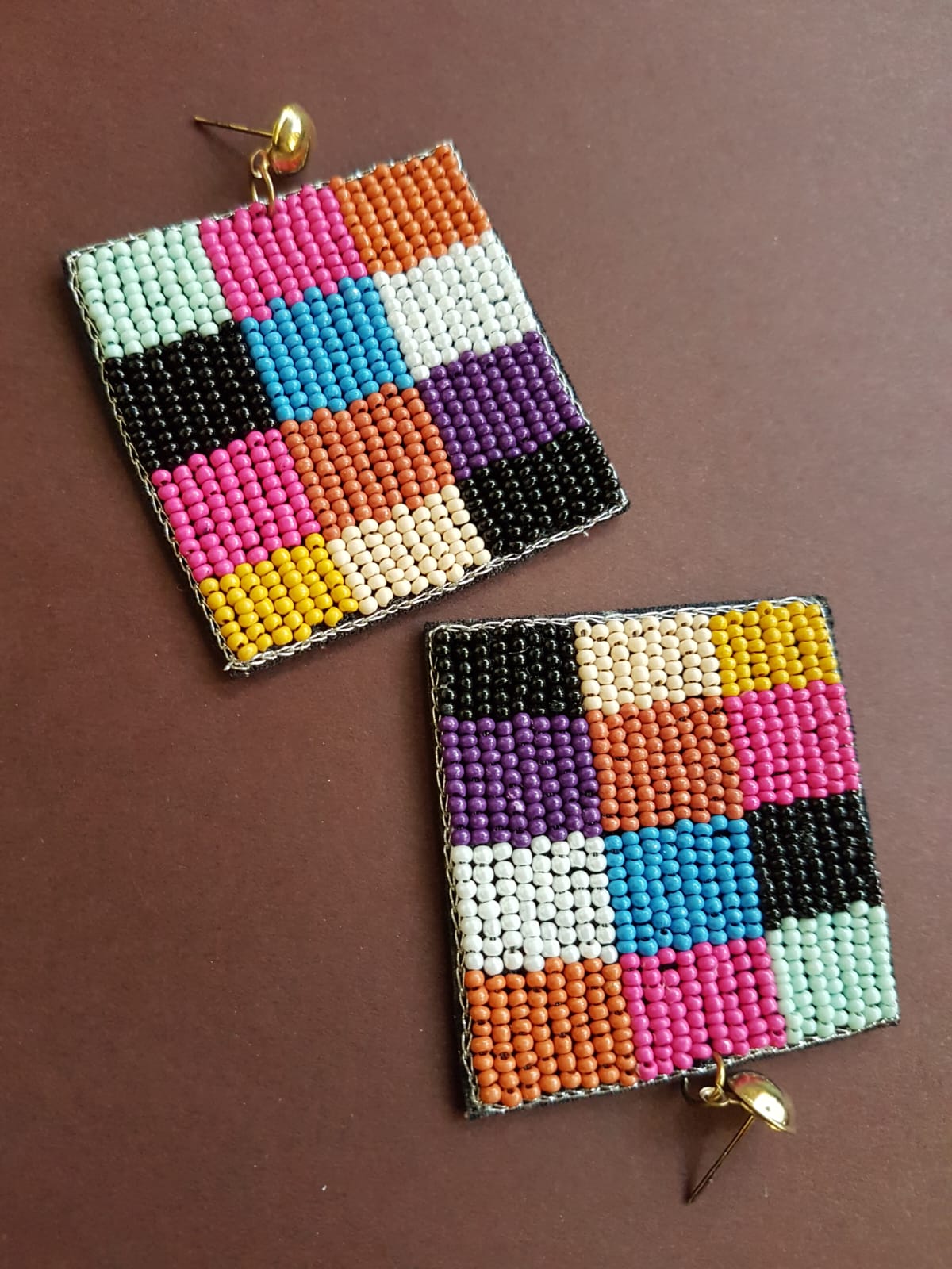 Puzzle Mat Drop Earrings