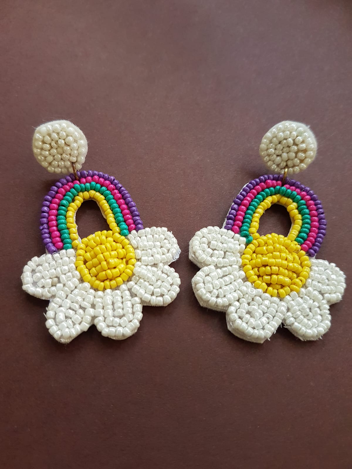 White Petals Drop Earrings