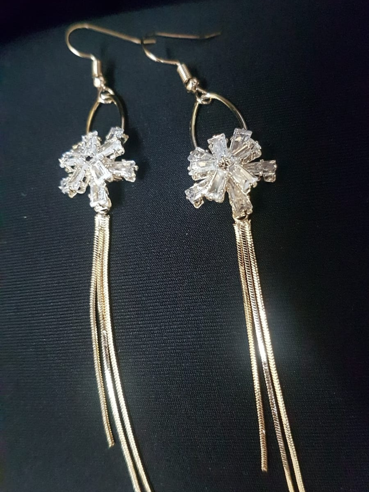 Crystal Flower Danglers