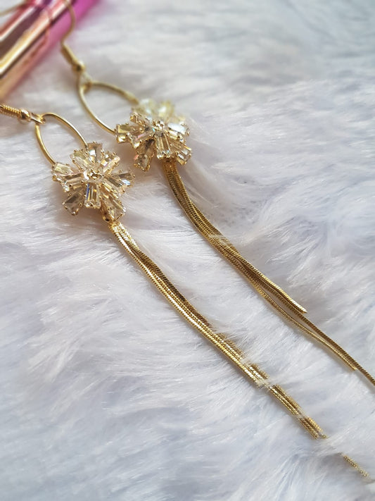 Crystal Flower Danglers