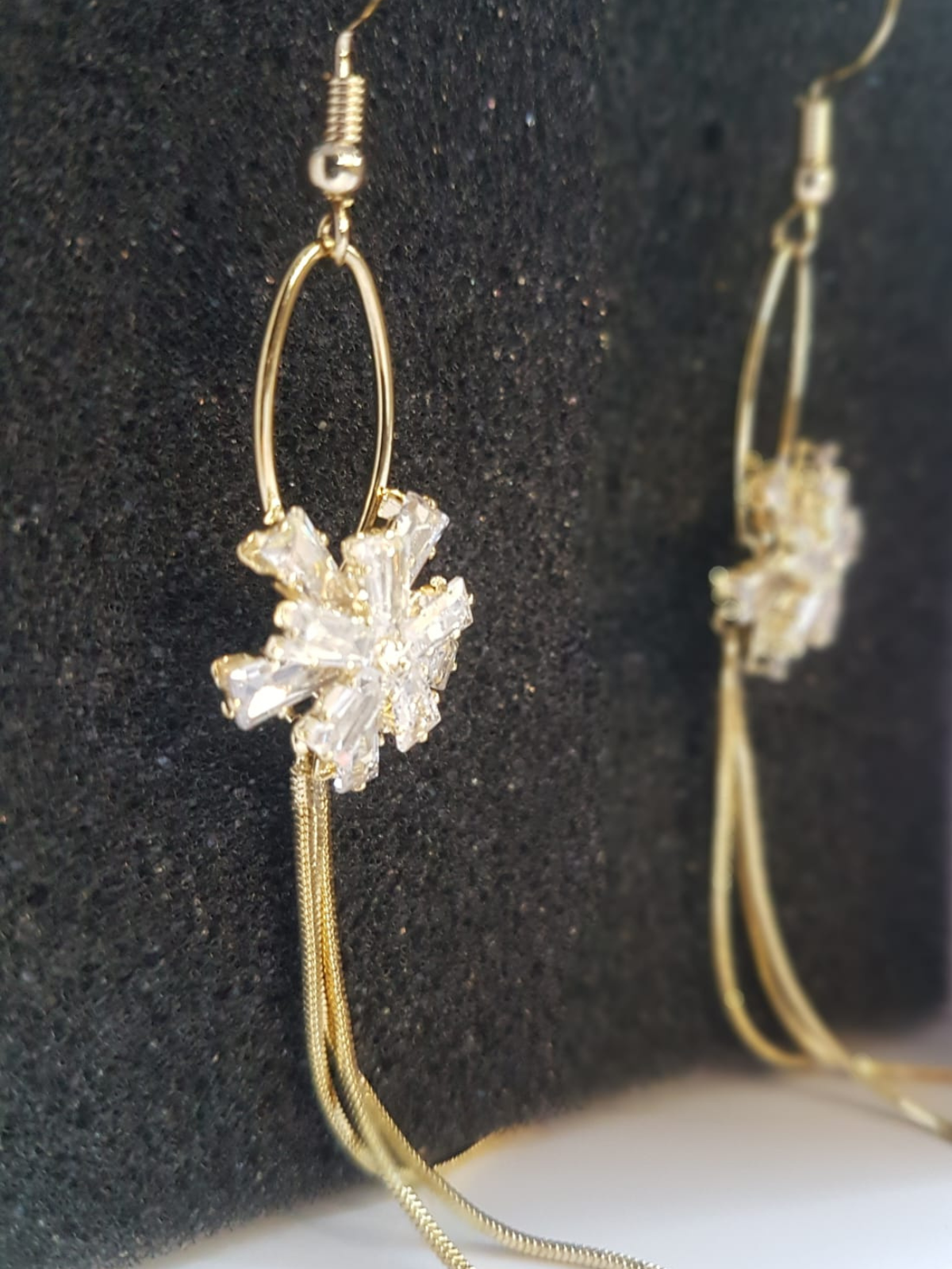 Crystal Flower Danglers