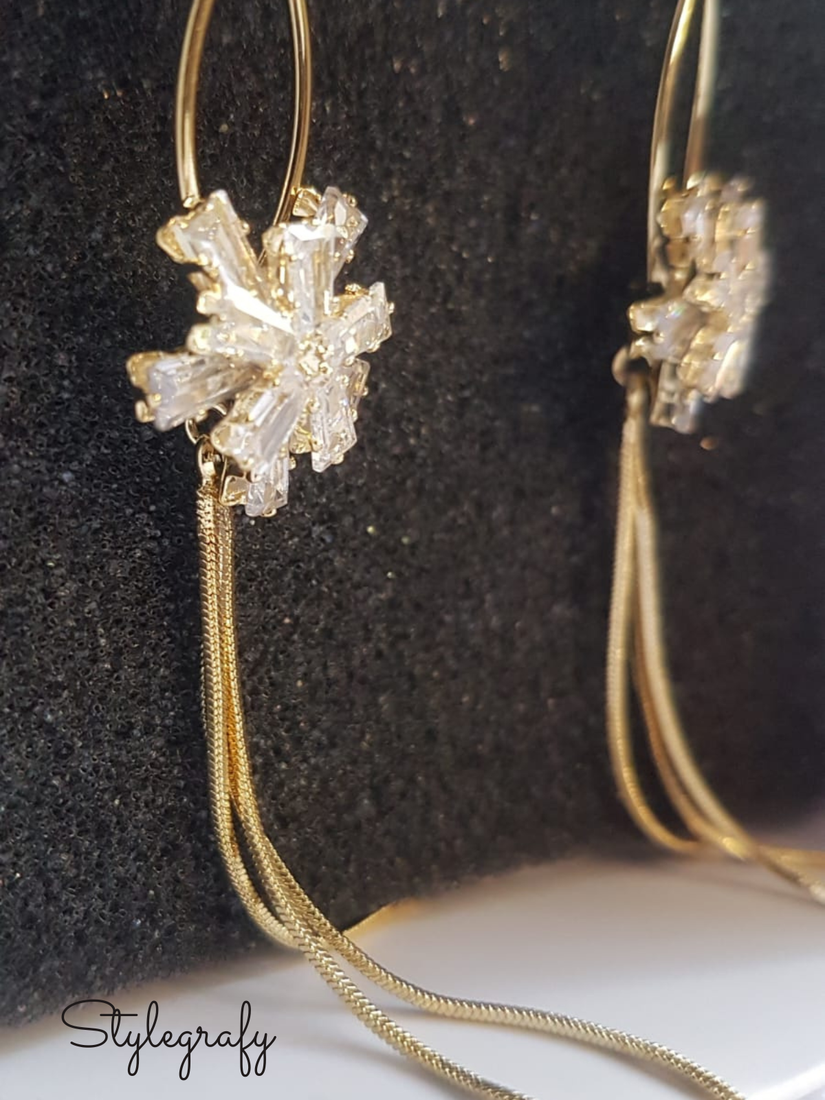 Crystal Flower Danglers