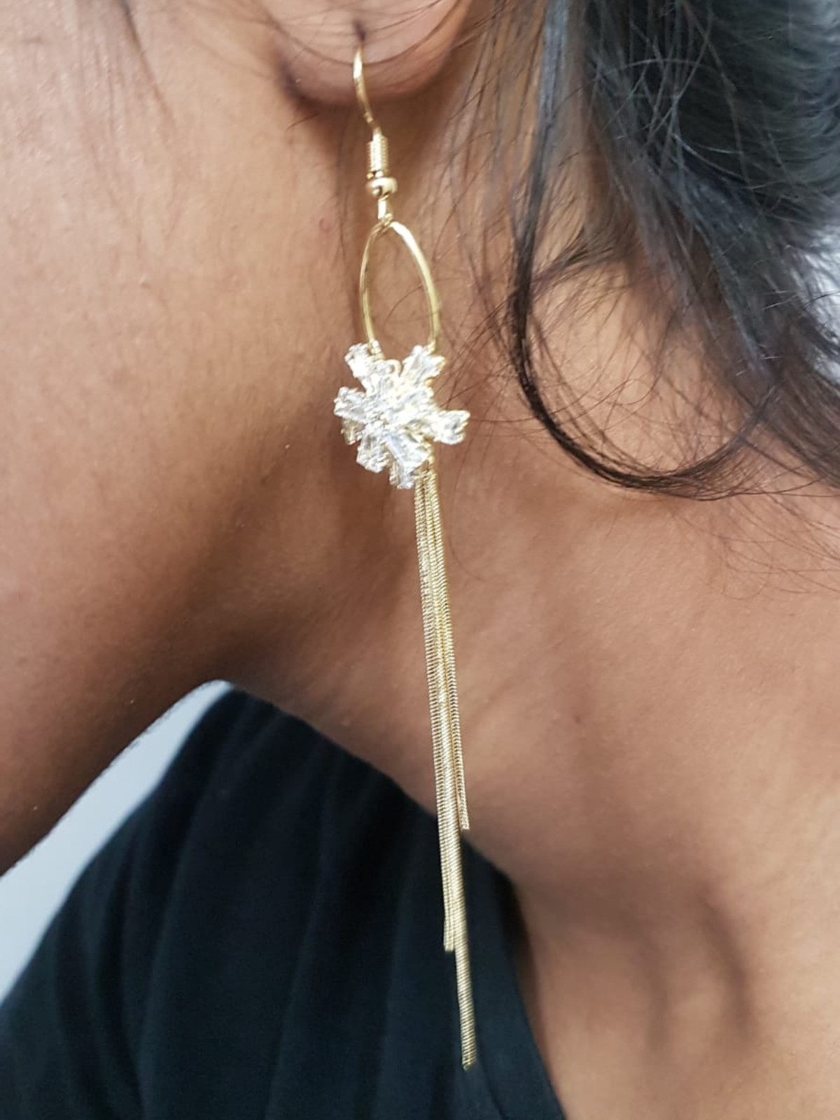 Crystal Flower Danglers