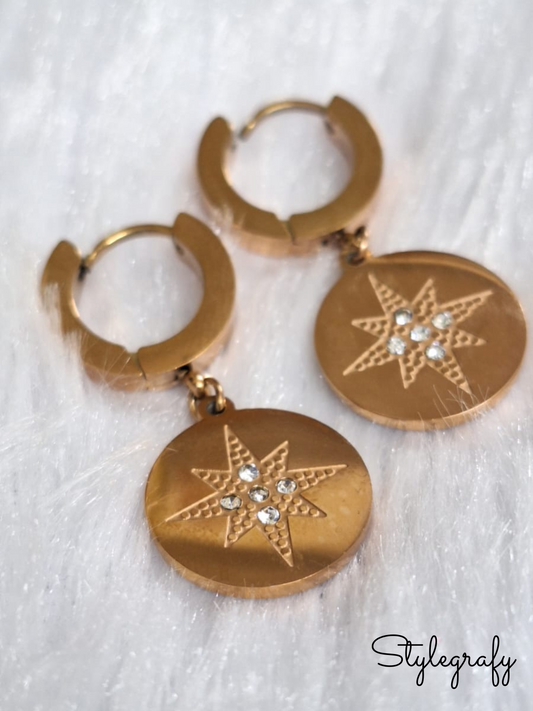 Sun Star Drop Earrings