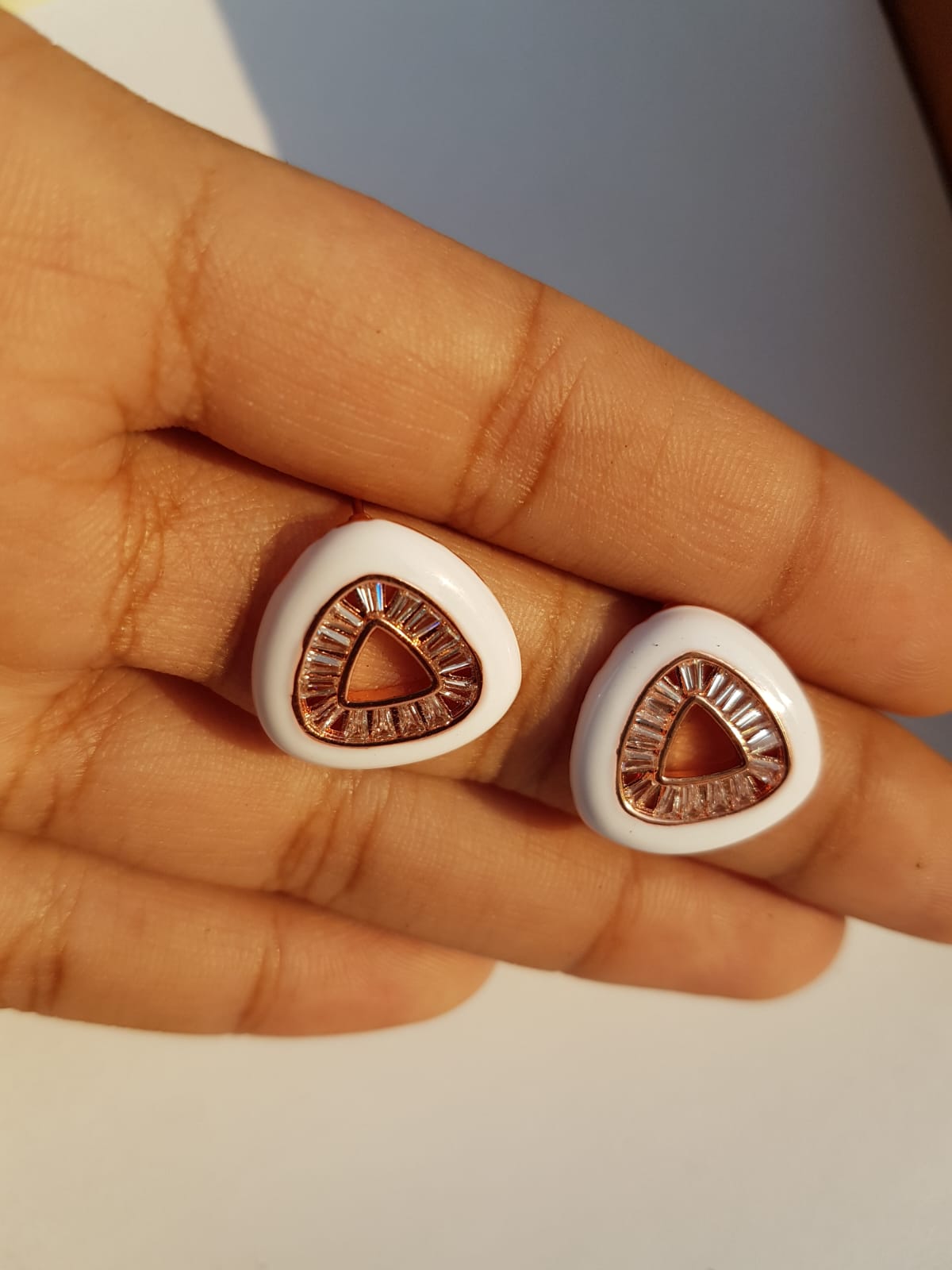 White Triangle Hollow Studs