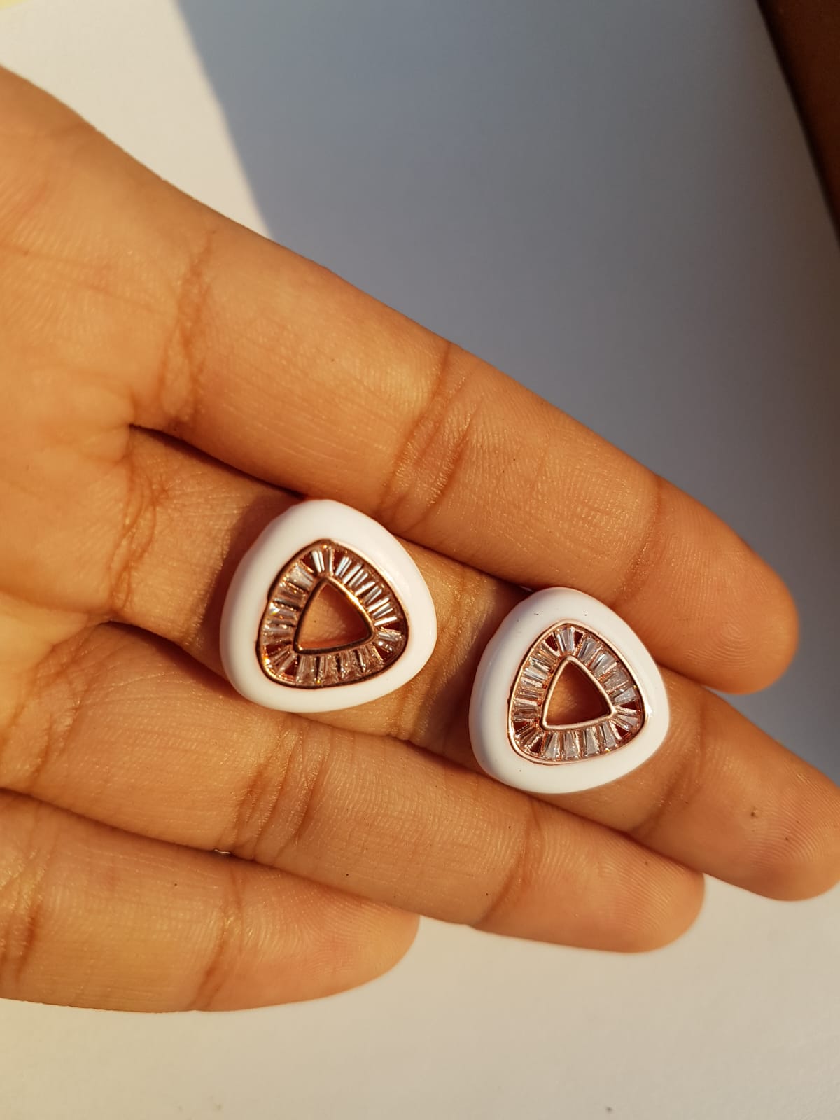 White Triangle Hollow Studs