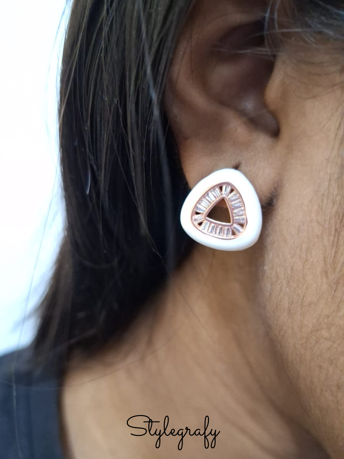 White Triangle Hollow Studs