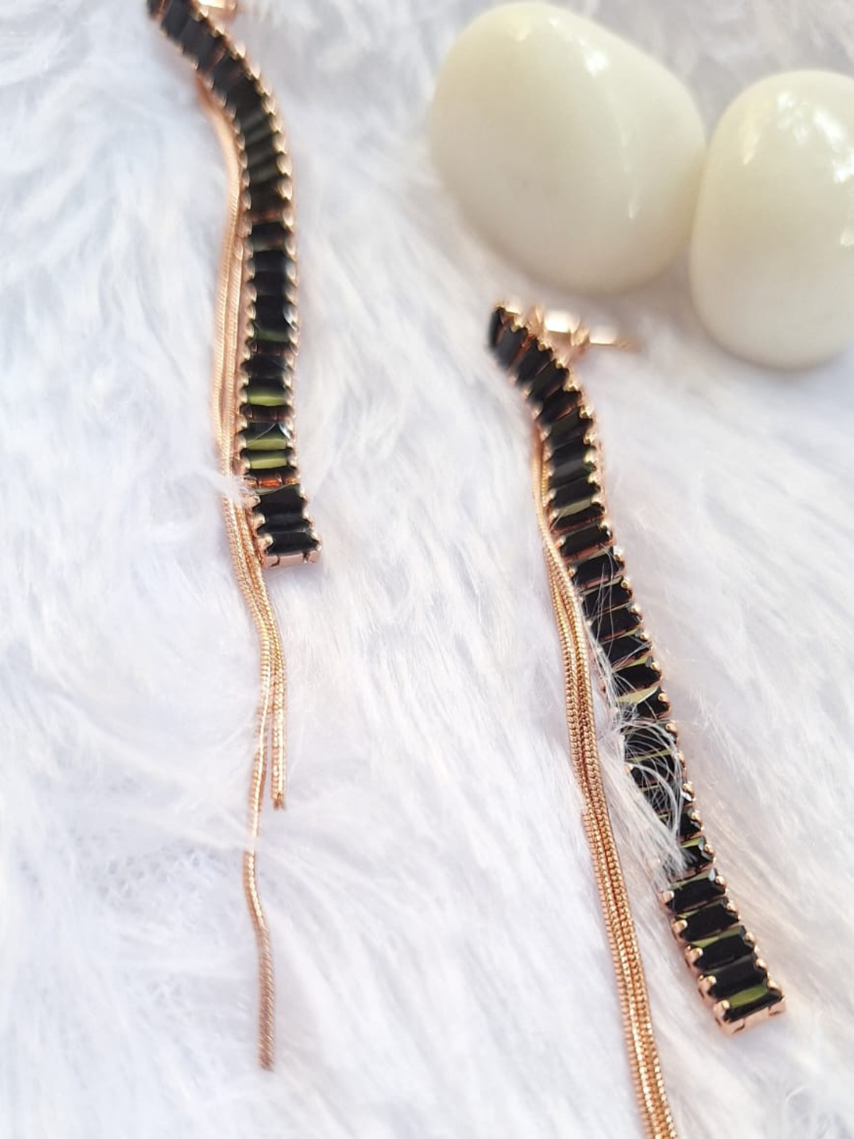 Black Stack Chain Earrings