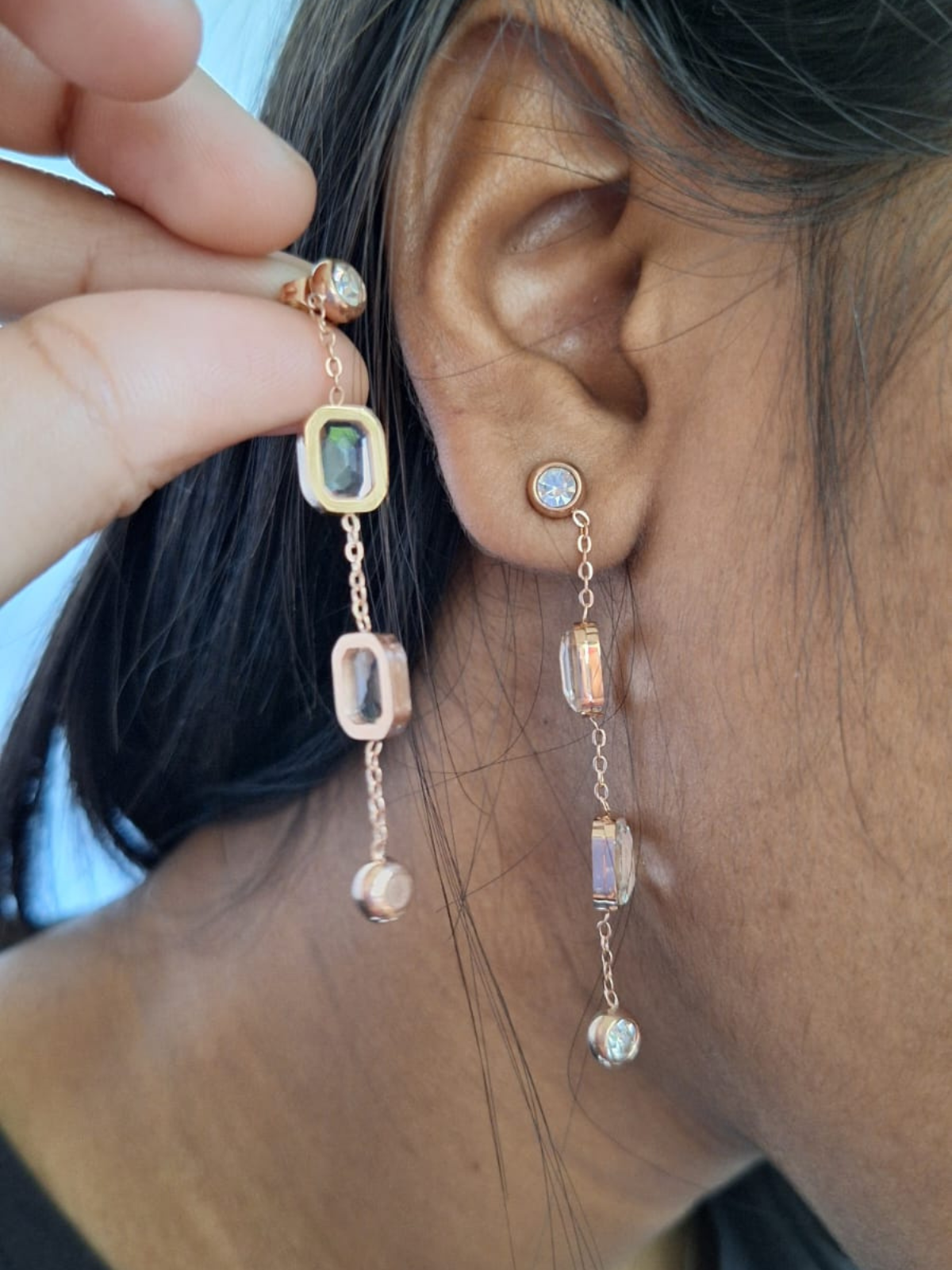 Transparent Stone Danglers