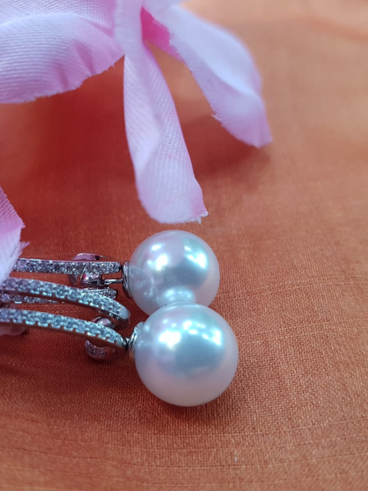 Sliding Pearl Drop Earrings