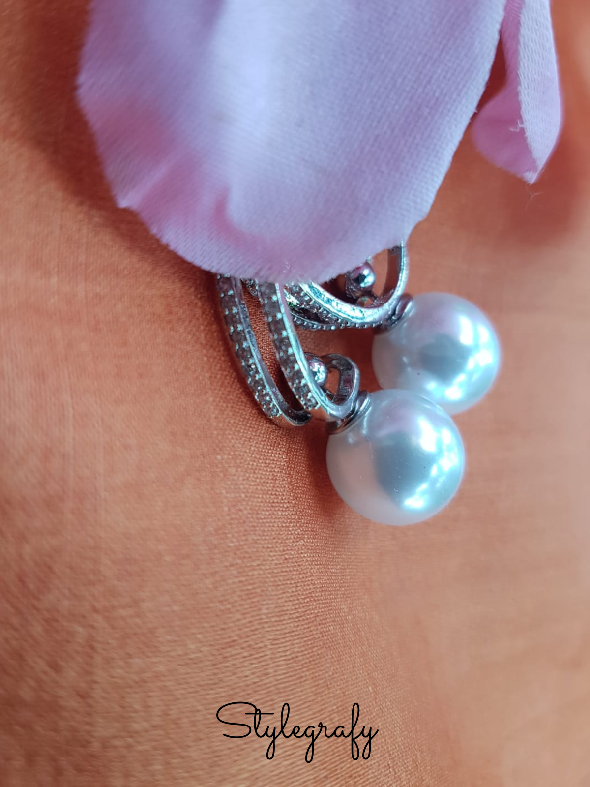 Sliding Pearl Drop Earrings