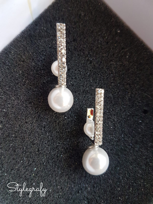 Silver Frame Pearl Drops