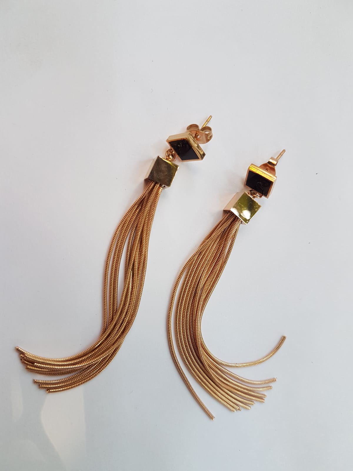 Mini Cube Tassel Earrings